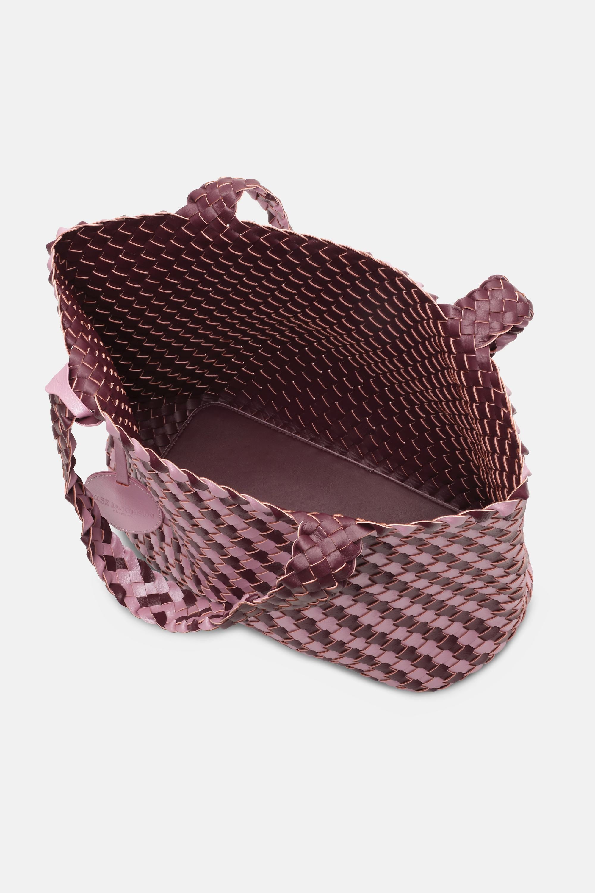 Tote Bag Flätad - Maroon Banner Rosy Pink